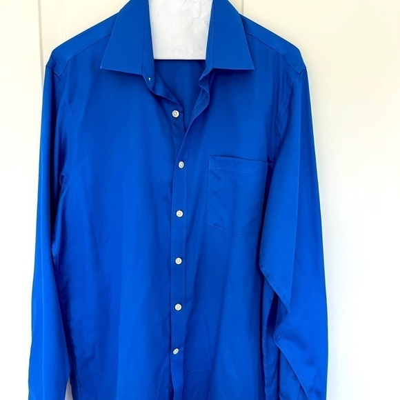 Michael Kors Non Iron Royal Blue Button Down Dress Shirt - Picture 1 of 3